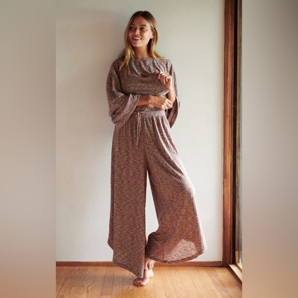 Daily Practice by Anthropologie Space Dyed Wide Leg Lounge Pants